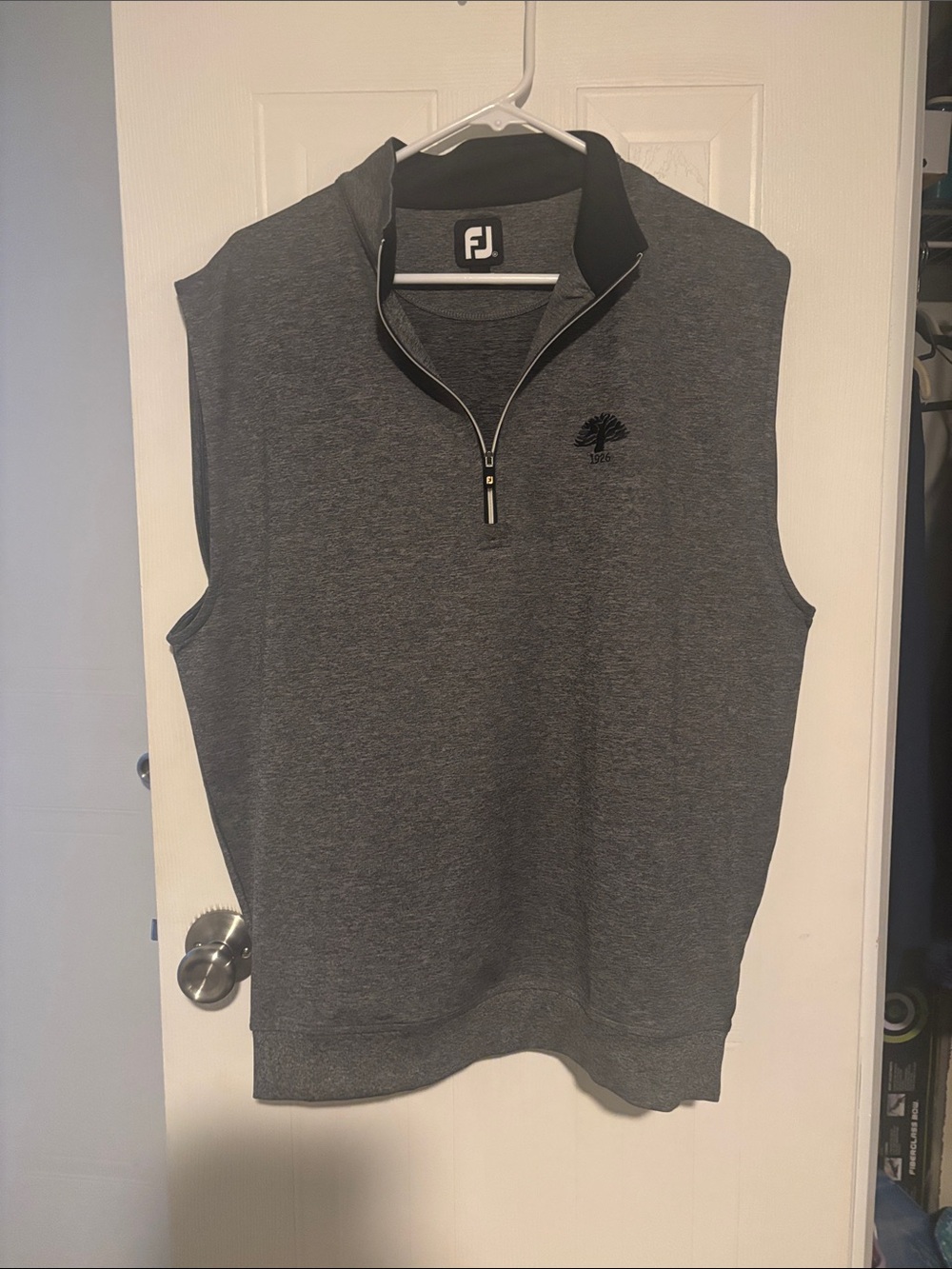 FootJoy Charcoal Gray Sleeveless Quarter-Zip Golf Pullover